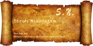 Stroh Nikoletta névjegykártya