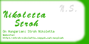 nikoletta stroh business card